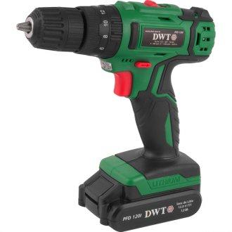 PARAFUSADEIRA COM IMPACTO A BATERIA PFD 120I • BATERIA: ÍONS DE LÍTIO 12,0 V  DWT