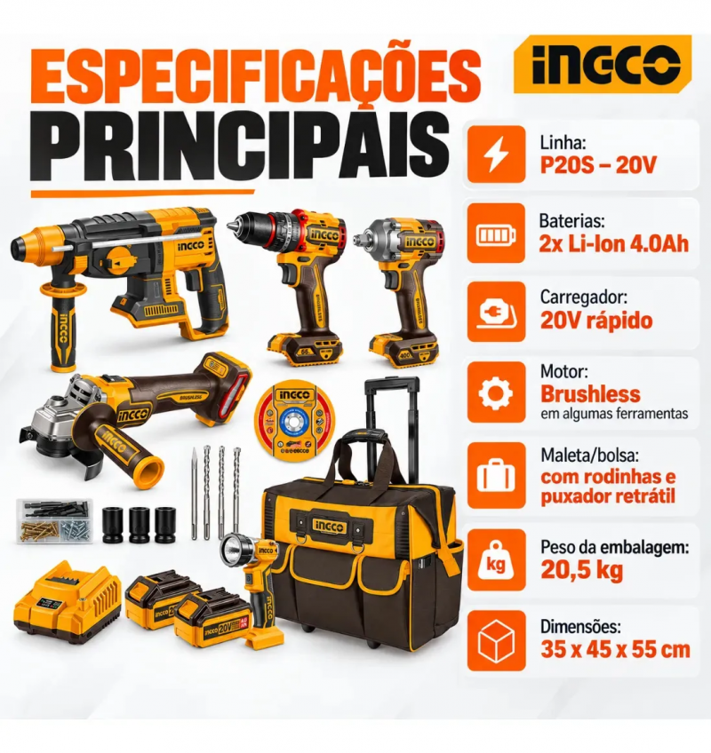 Combo 5 em 1 INGCO