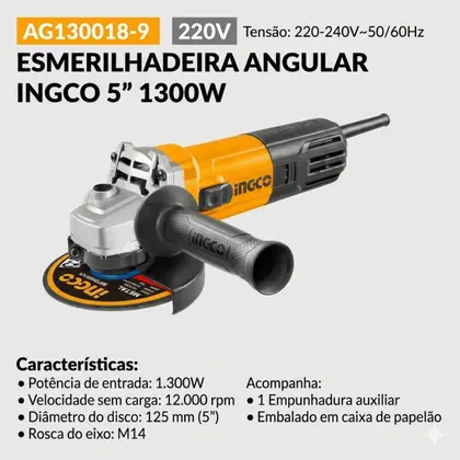 Esmerilhadeira Angular INGCO 5'' 1300w 220v