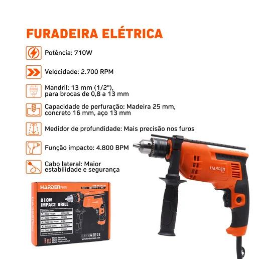 Martelete Furadeira de Impacto HARDEN 13mm, 710W - 220V