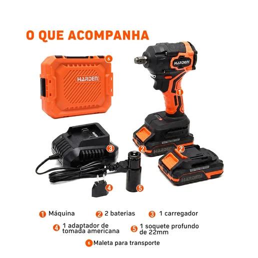 Chave de Impacto HARDEN 20V 350Nm 1/2