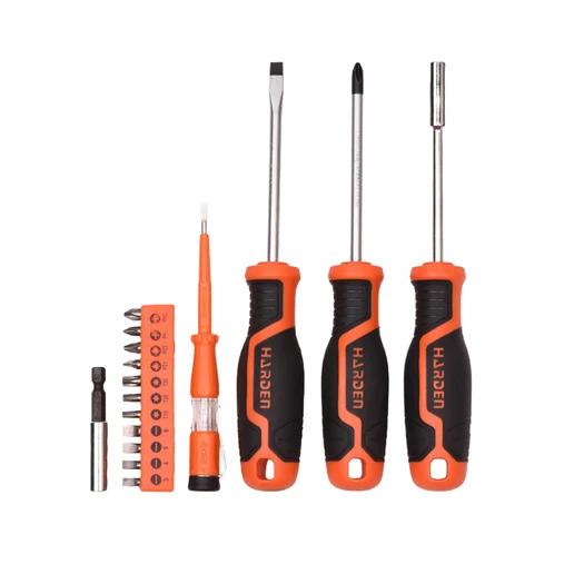 Kit Parafusadeira HARDEN 12V com 36 Peças e Ferramentas