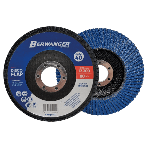 Disco Flap Grão 40 Berwanger 115 x 22,2mm 