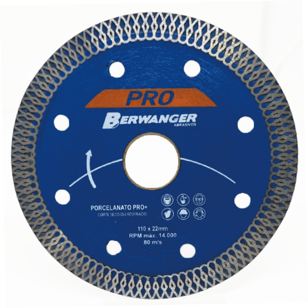 Disco Diamantado Porcelanato PRO+ Berwanger 110 x 22mm 