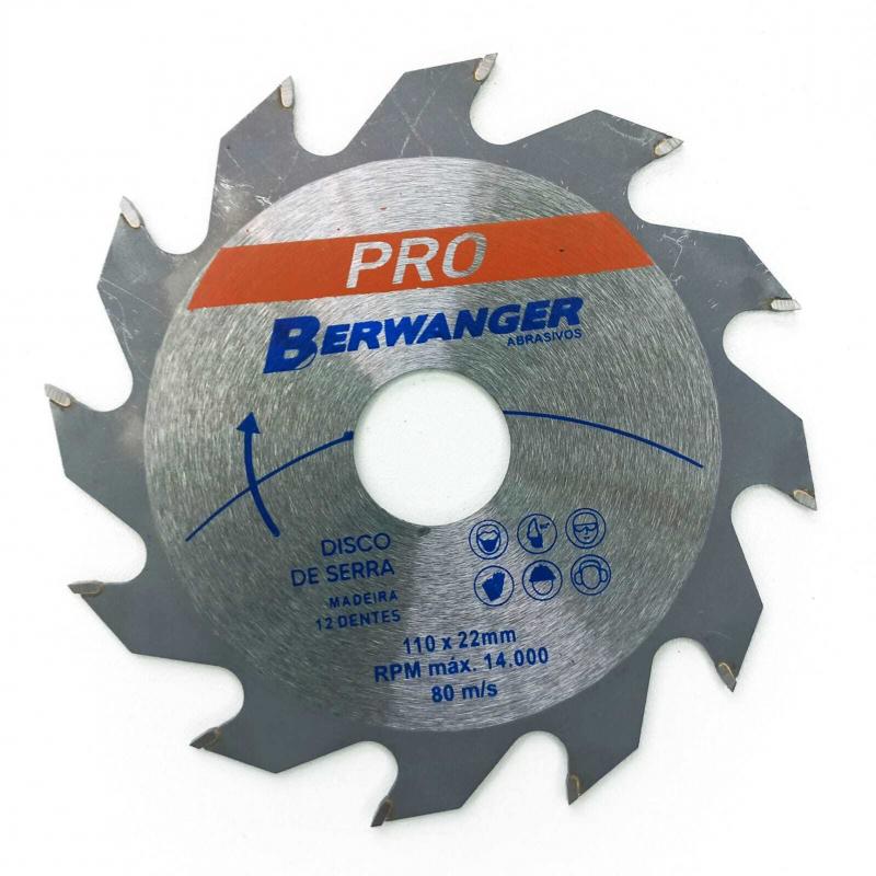 Disco Serra Circular PRO 12 Dentes Berwanger 110 x 22mm 
