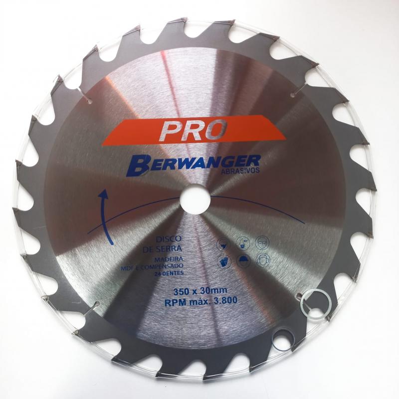 Disco Serra Circular PRO 24 Dentes Berwanger 350 x 30mm 
